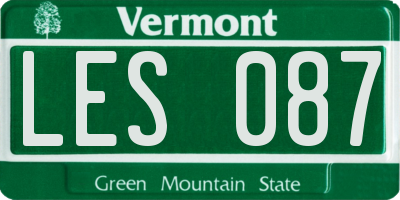 VT license plate LES087