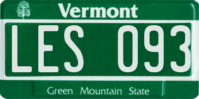 VT license plate LES093