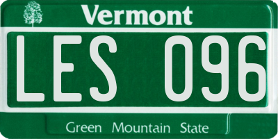VT license plate LES096