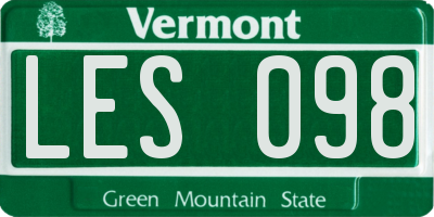 VT license plate LES098