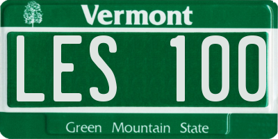 VT license plate LES100