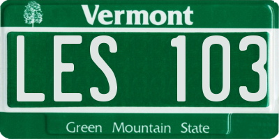VT license plate LES103