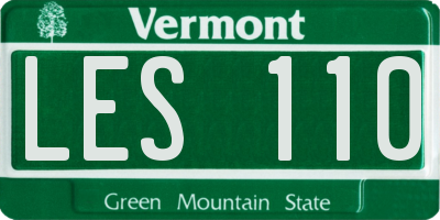 VT license plate LES110