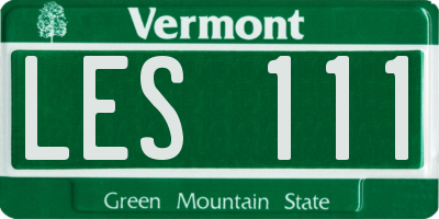 VT license plate LES111