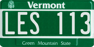 VT license plate LES113