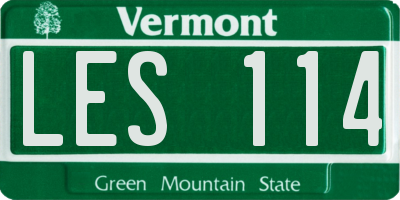 VT license plate LES114