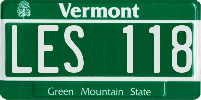 VT license plate LES118