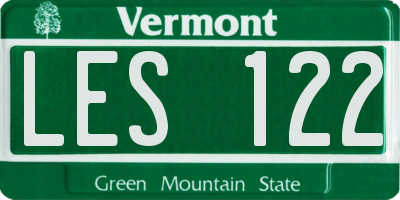 VT license plate LES122