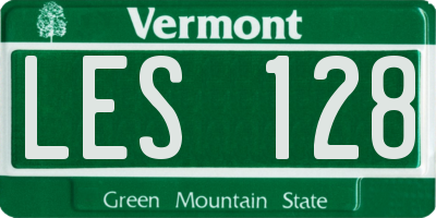 VT license plate LES128