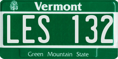 VT license plate LES132