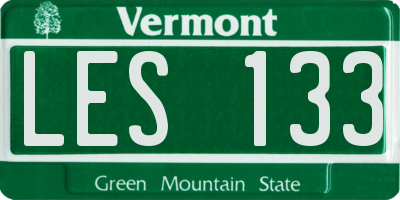 VT license plate LES133
