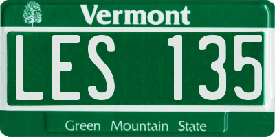 VT license plate LES135