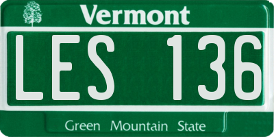 VT license plate LES136