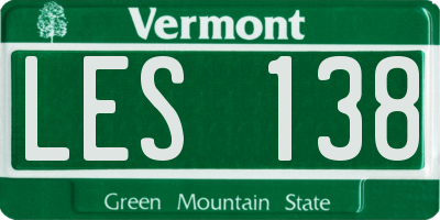 VT license plate LES138