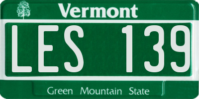 VT license plate LES139