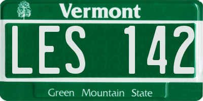 VT license plate LES142