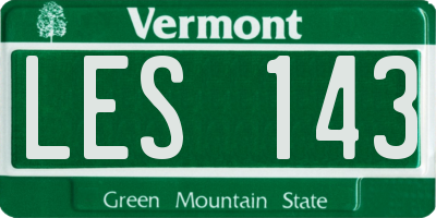 VT license plate LES143