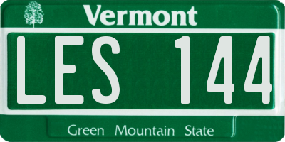 VT license plate LES144