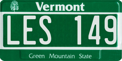 VT license plate LES149