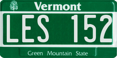 VT license plate LES152