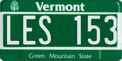 VT license plate LES153