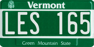 VT license plate LES165