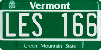 VT license plate LES166