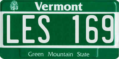 VT license plate LES169