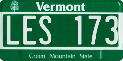 VT license plate LES173