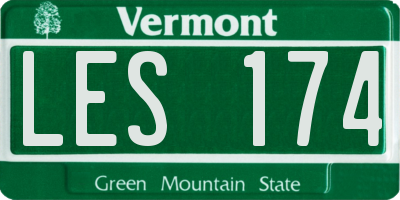 VT license plate LES174