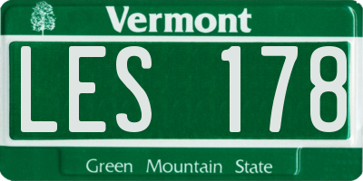 VT license plate LES178