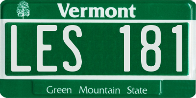 VT license plate LES181