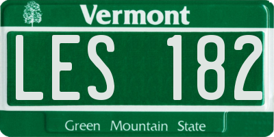 VT license plate LES182