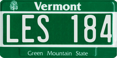 VT license plate LES184