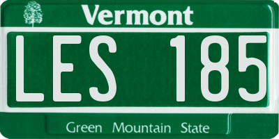 VT license plate LES185
