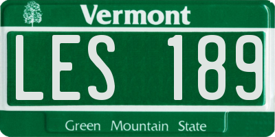 VT license plate LES189
