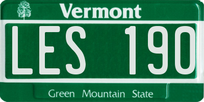 VT license plate LES190
