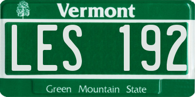 VT license plate LES192