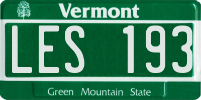 VT license plate LES193