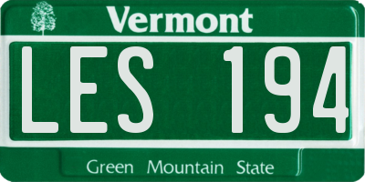 VT license plate LES194