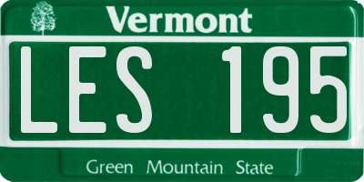 VT license plate LES195