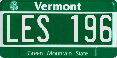 VT license plate LES196