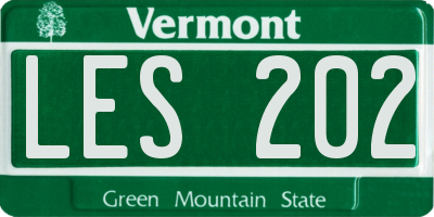 VT license plate LES202