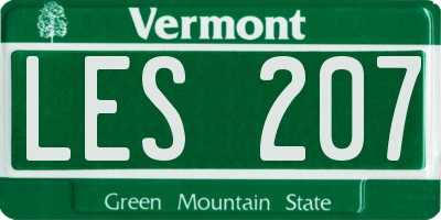 VT license plate LES207