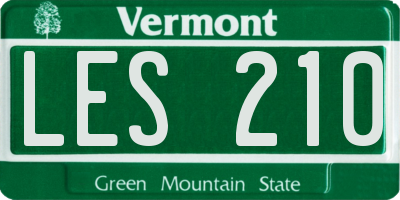 VT license plate LES210