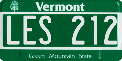 VT license plate LES212