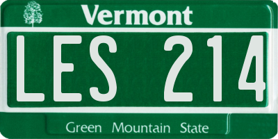 VT license plate LES214