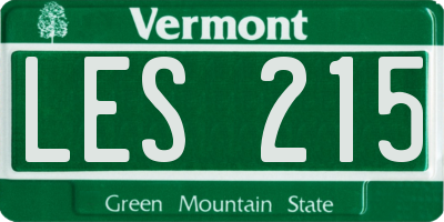 VT license plate LES215