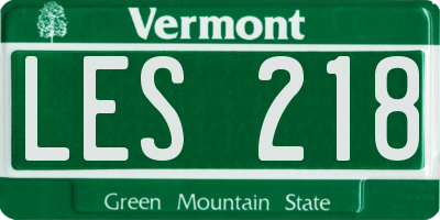 VT license plate LES218