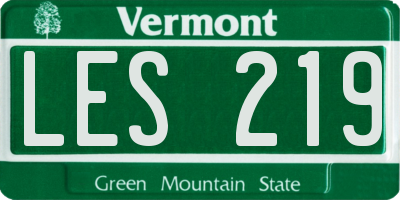 VT license plate LES219